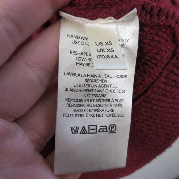 Free People Ottoman Slouchy Sweater Women XS Burgundy Cotton Blend Oversized 614 - Picture 7 of 13